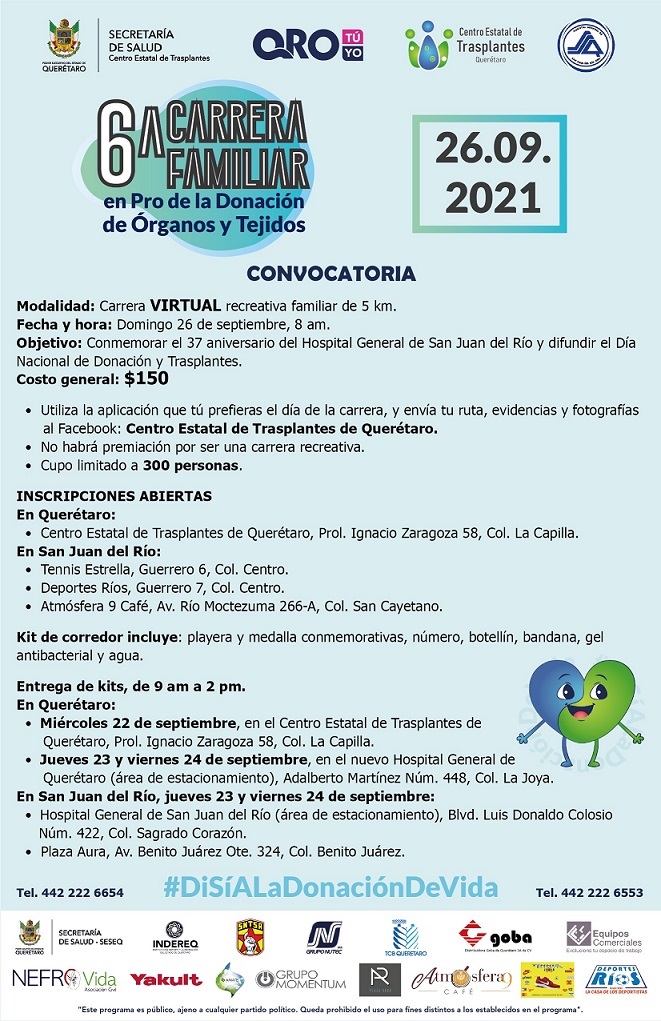 La Secretaría de Salud de Querétaro trabaja en la sensibilización sobre la donación de órganos y tejidos
