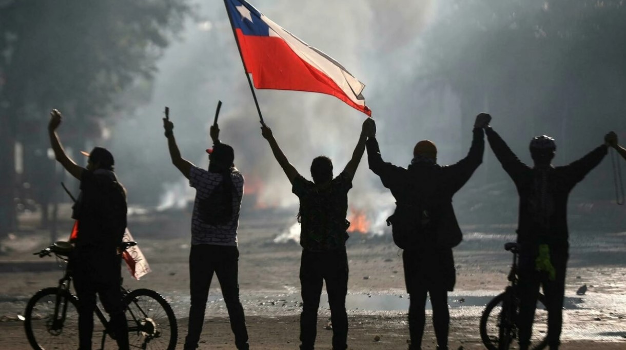 Protesta en Chile a dos años del estallido social