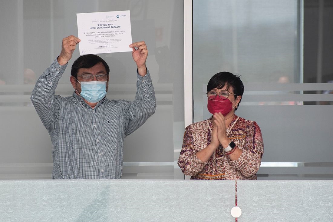 Certifica SESA a CONAGUA-Querétaro como edificio 100 por ciento libre de humo de tabaco