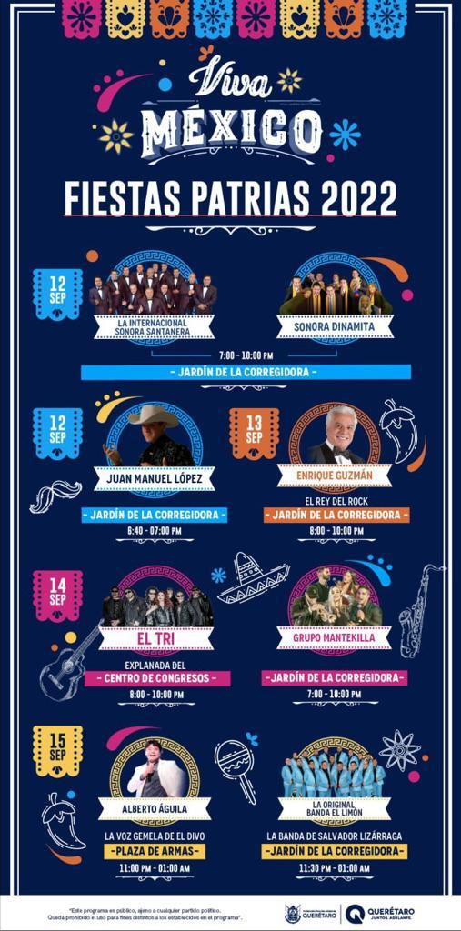 Presenta Oficialía Mayor cartel de Fiestas Patrias 2022