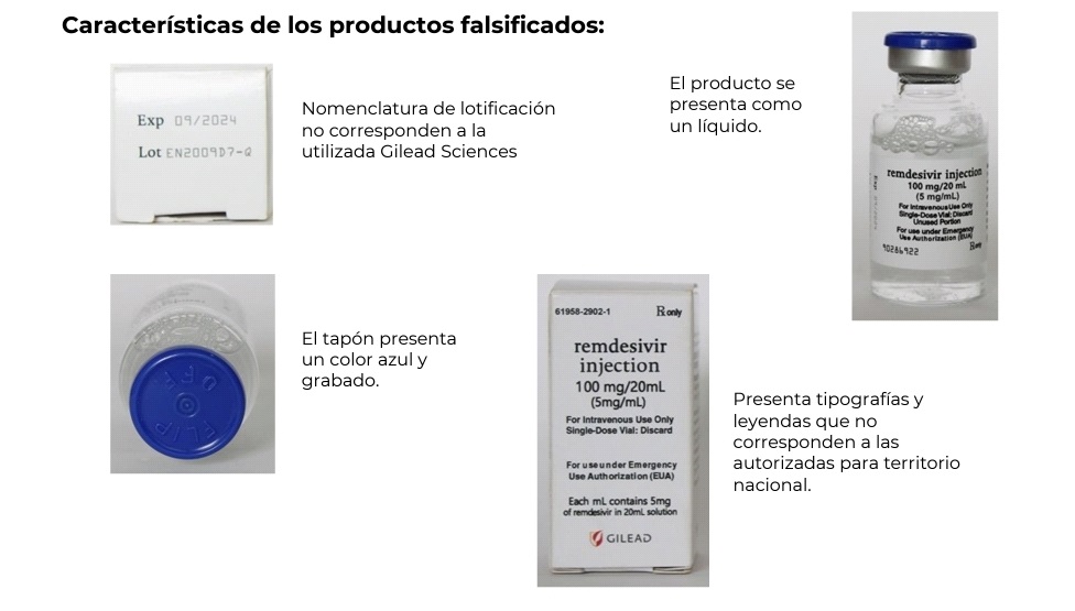Emite COFEPRIS actualización de la alerta sanitaria sobre la falsificación del producto Remdesivir