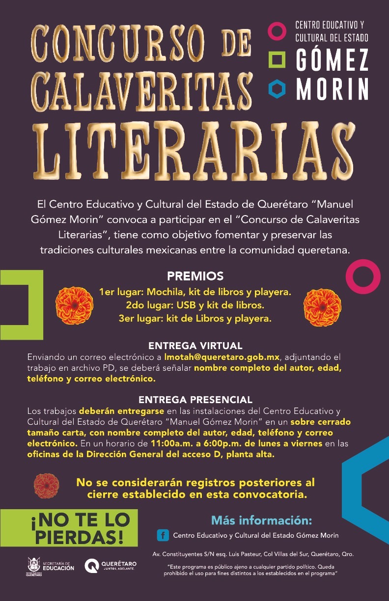 Convoca Gómez Morin a participar en Concurso de Calaveritas