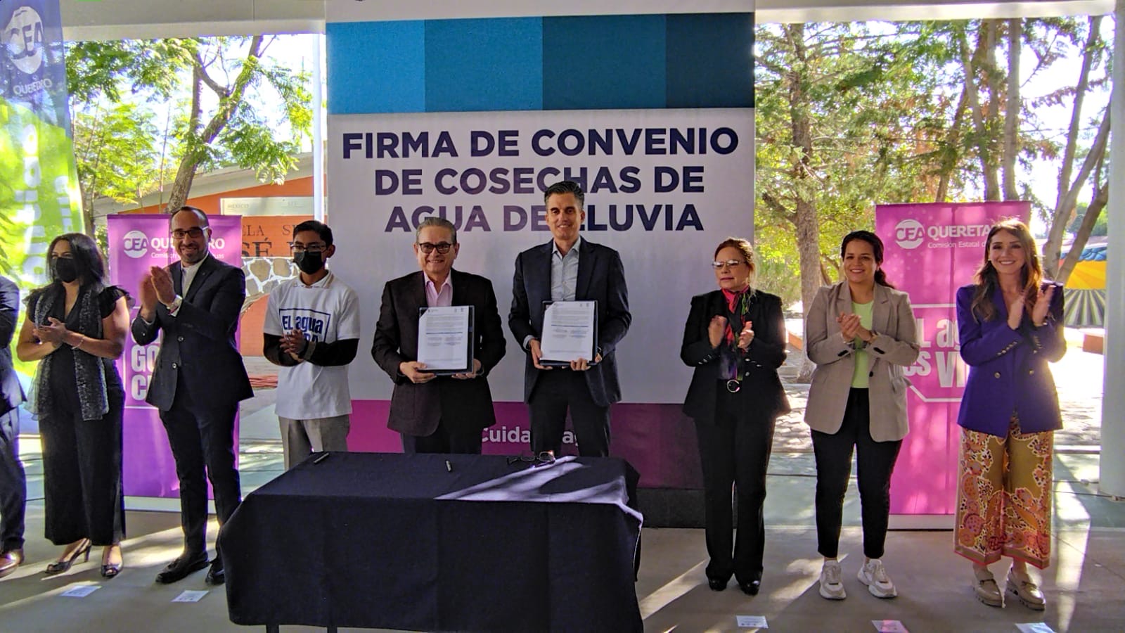 CEA y USEBEQ firman convenio para la Rehabilitación de Sistemas de Cosecha de agua de lluvia