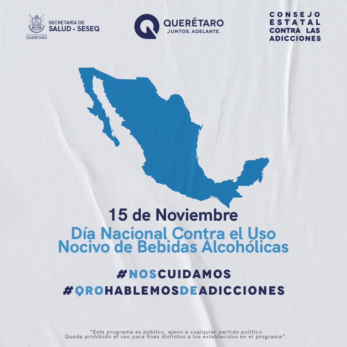 Conmemora SESA Día Nacional Contra el Uso Nocivo de Bebidas Alcohólicas