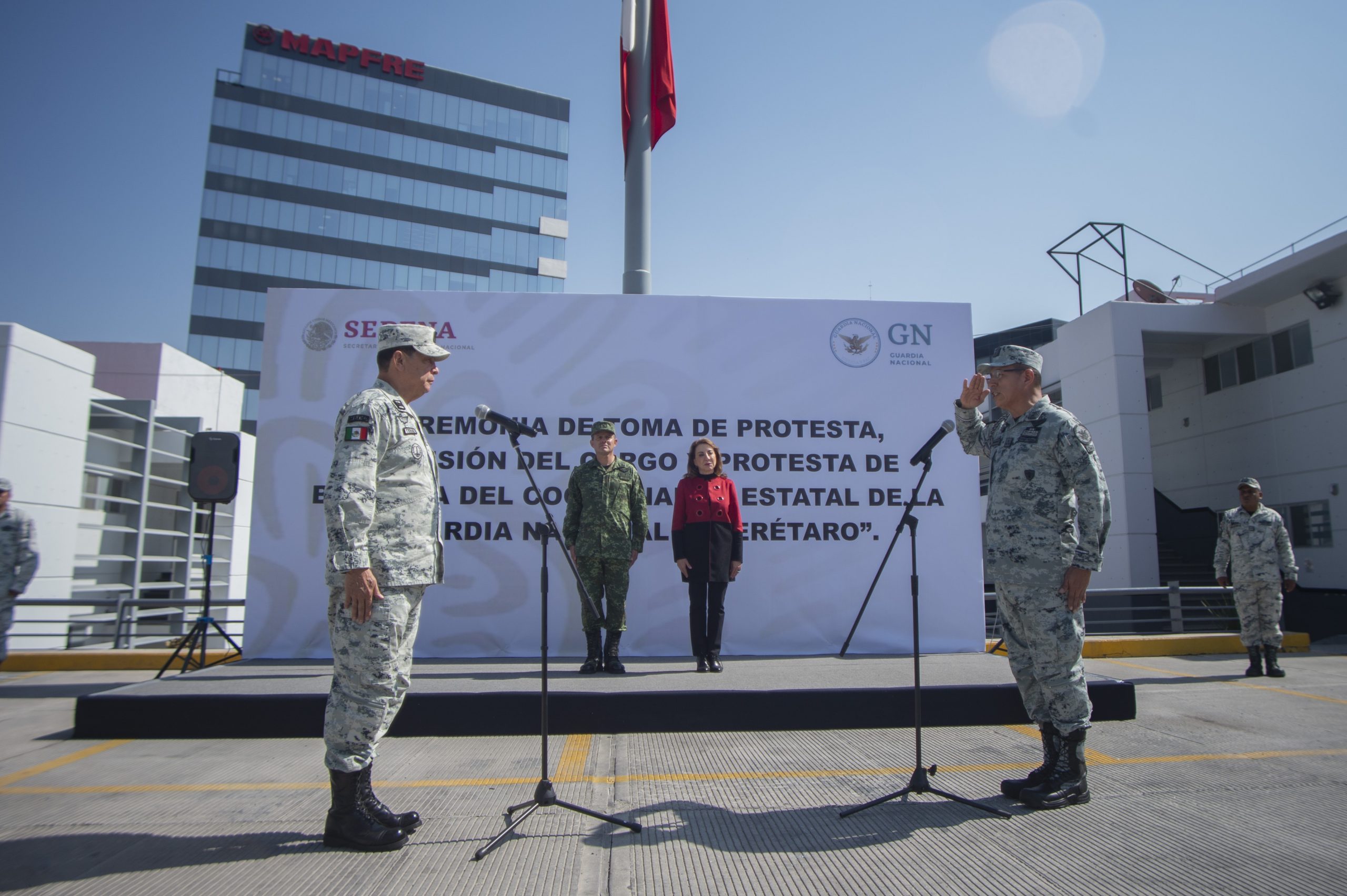 Atestigua Guadalupe Murguía toma de posesión del nuevo Coordinador Estatal de la Guardia Nacional