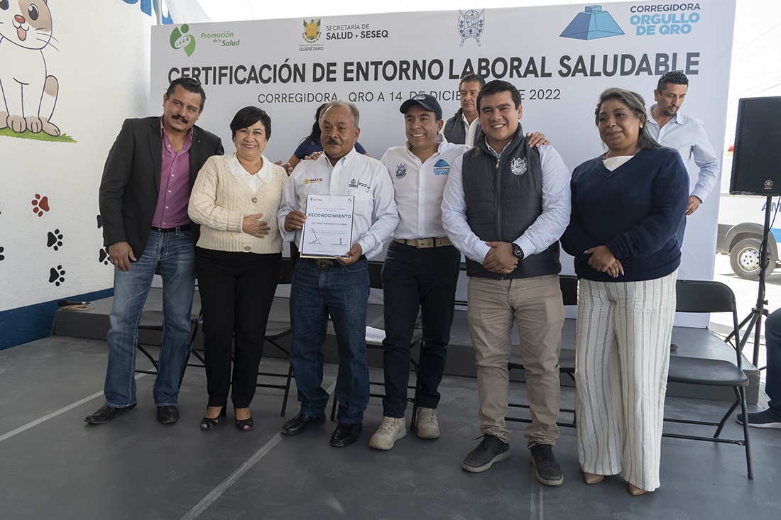 SESA entrega Certificación de Entorno Laboral Saludable al municipio de Corregidora