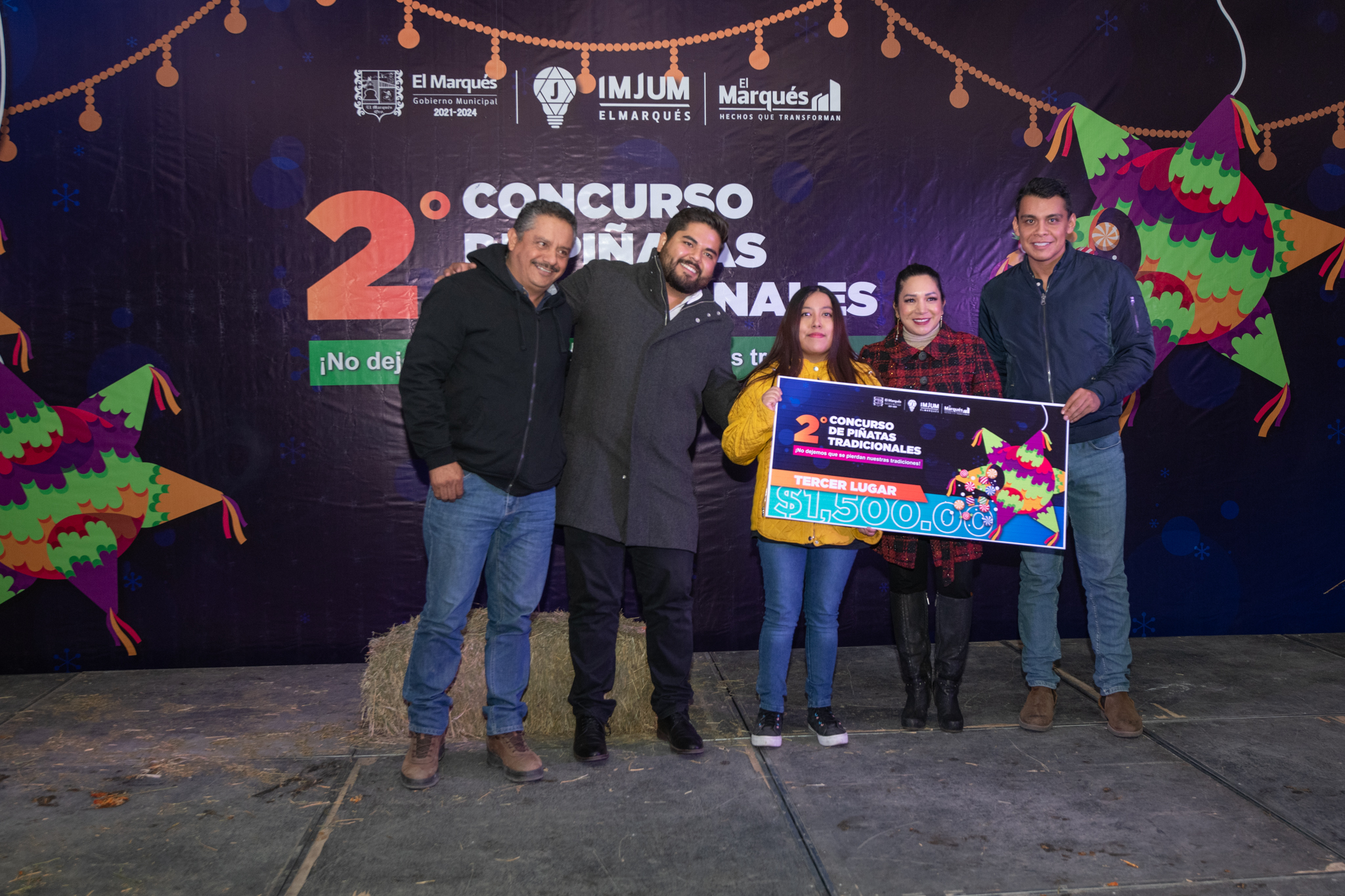 Premia IMJUM de El Marqués, a los tres primeros lugares del 2º Concurso de Piñatas