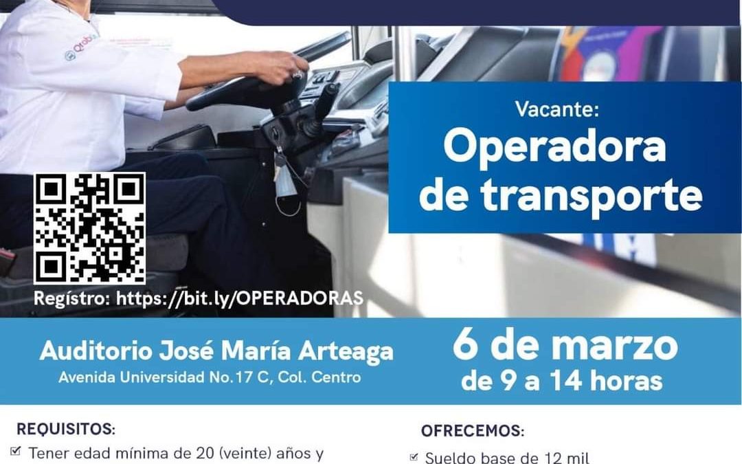 Anuncia ST primer reclutamiento para Mujeres Operadoras de Transporte