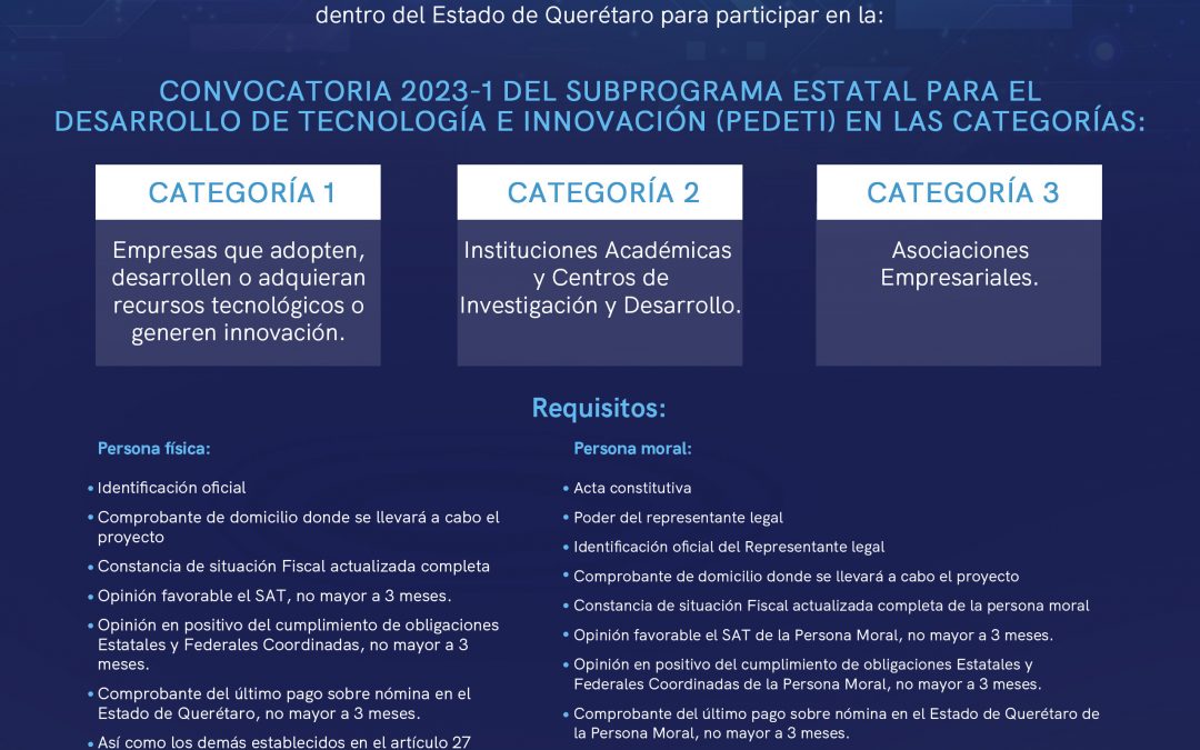 SEDESU abre convocatoria 2023 del PEDETI