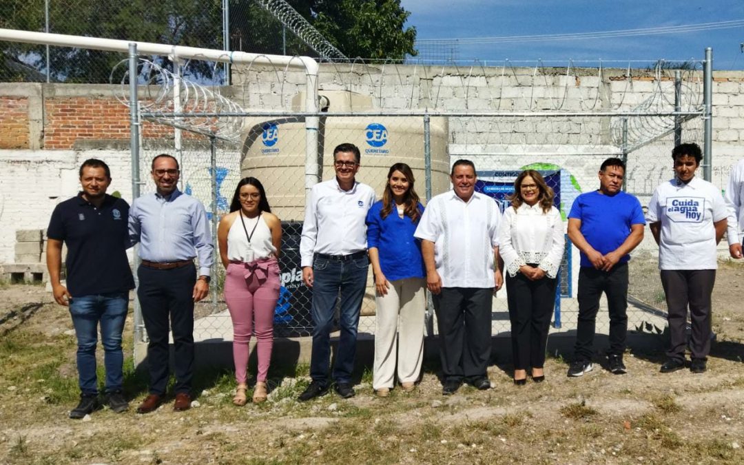 Entrega CEA Sistema de Cosecha de Agua de Lluvias en secundaria de José María Morelos y Pavón