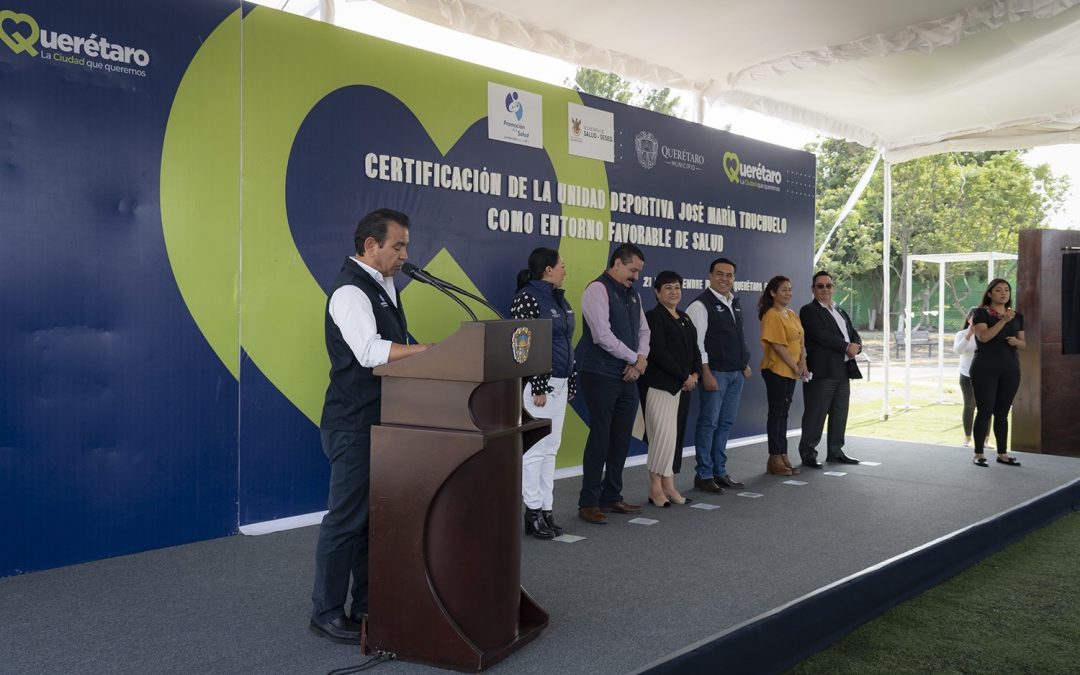 Certifican la Unidad Deportiva José Ma. Truchuelo como Entorno Favorable de Salud
