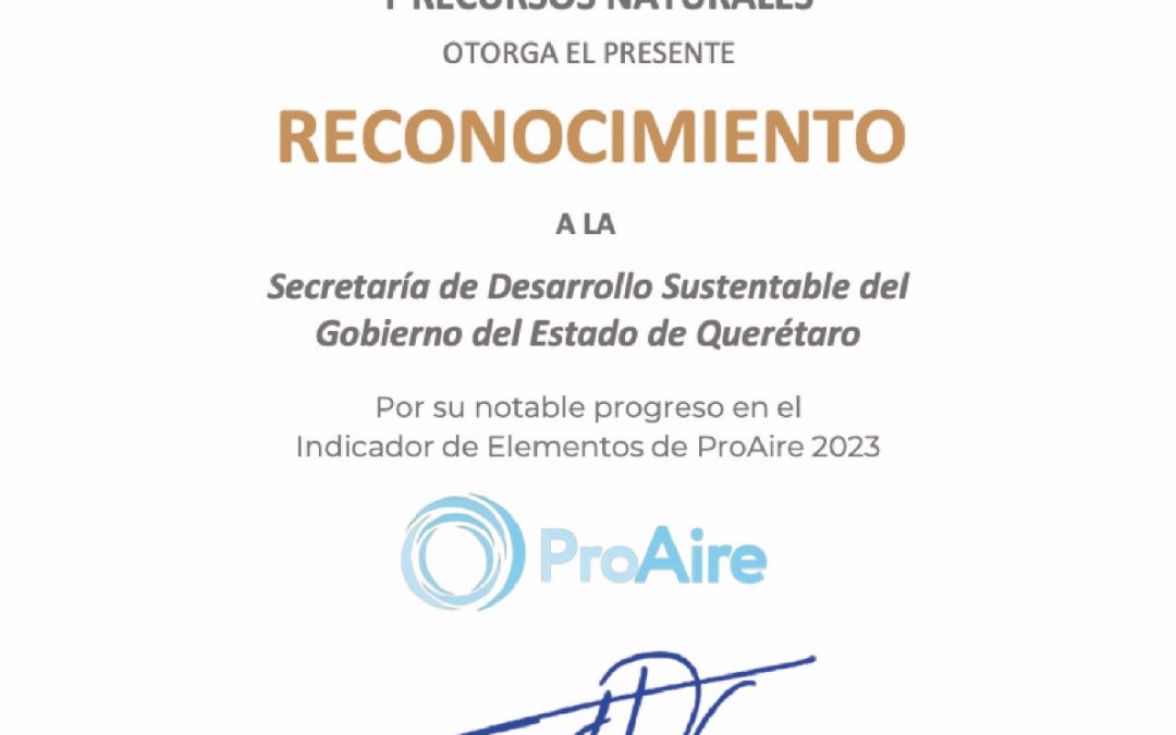 Reconoce SEMARNAT a la SEDESU en acciones ProAire 2023