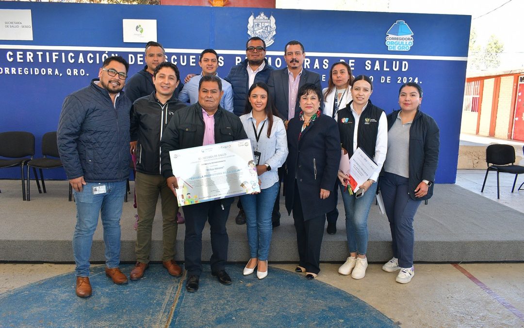 Certifica SESA Escuelas Promotoras de la Salud en Corregidora
