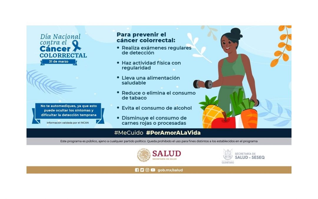 Conmemora Secretaría de Salud el Día Nacional contra el Cáncer Colorrectal