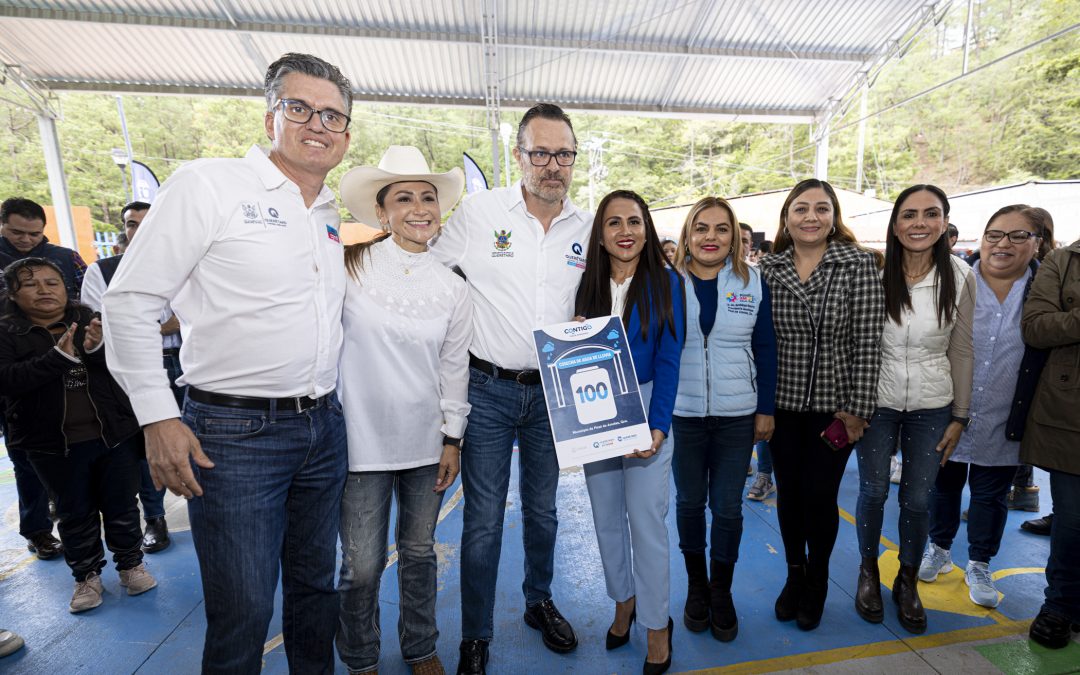 Entrega Mauricio Kuri el sistema número 100 de Cosecha de Agua de lluvia en Pinal de Amoles