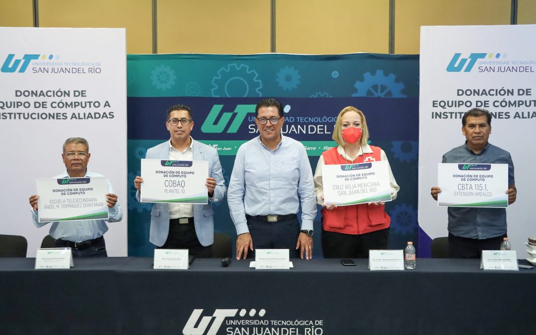 Dona UTSJR equipo de cómputo a instituciones aliadas