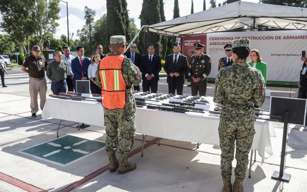 Destruyen 259 armas decomisadas gracias a la coordinación entre instituciones de seguridad