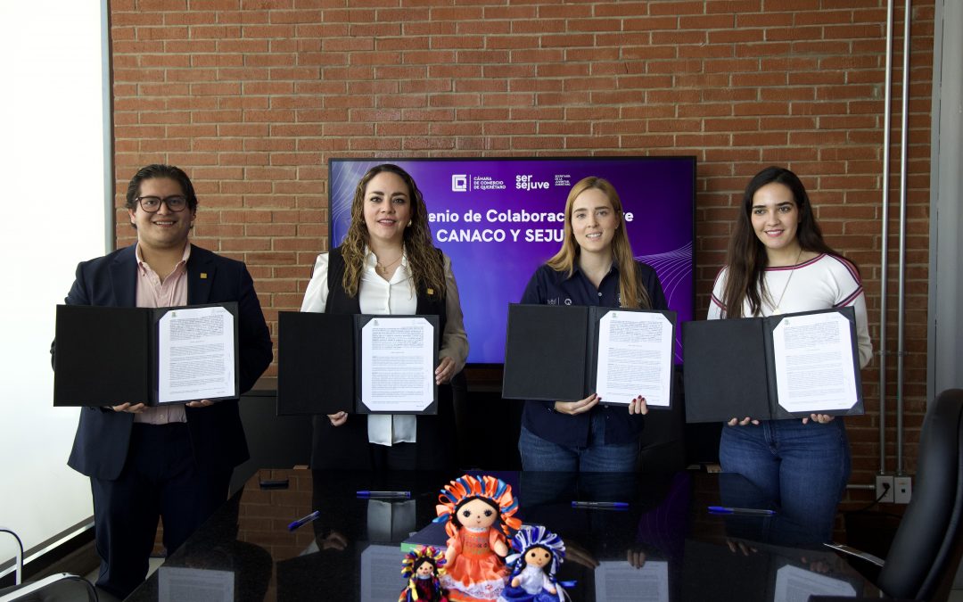 Firman convenio de colaboración SEJUVE y CANACO para apoyar a jóvenes empresarios