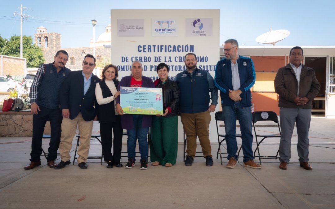 Certifica SESA a Cerro de la Cruz como Comunidad Promotora de la Salud