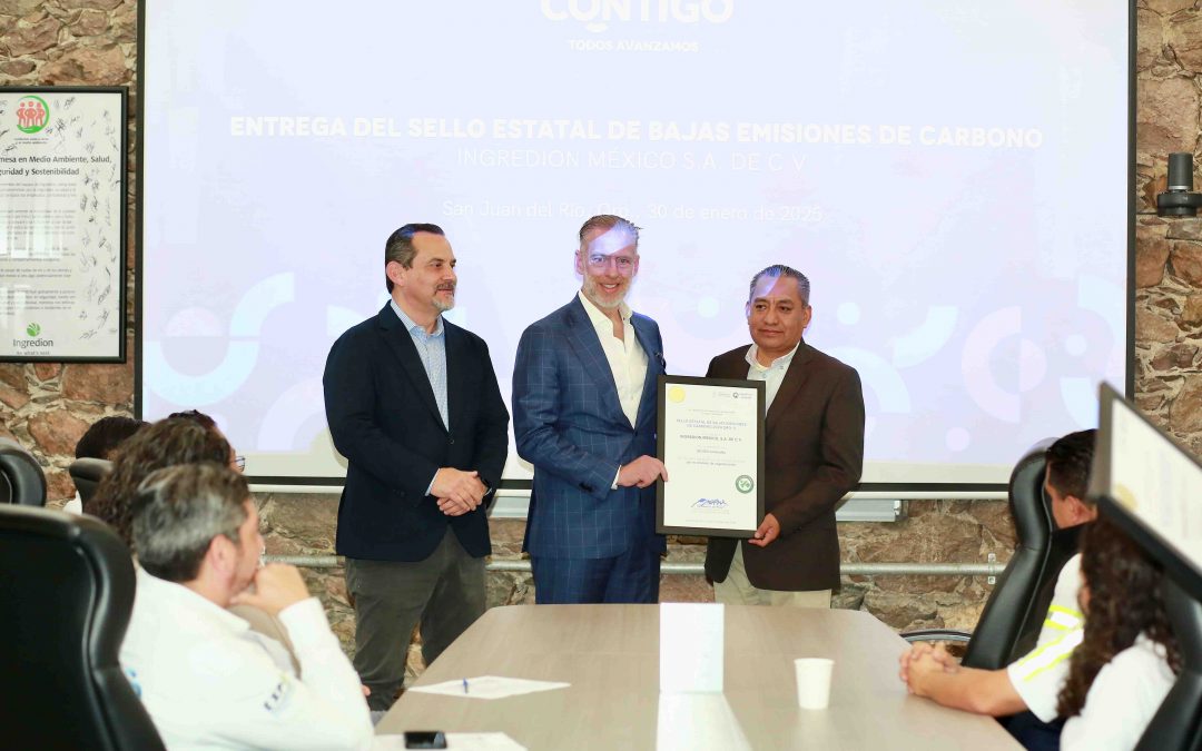 Marco Del Prete reconoce a empresa Ingredion por reducir y compensar emisiones