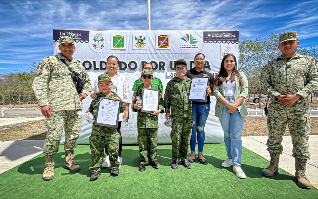 Tres niños son reconocidos como ‘Soldados Honorarios’ en Landa de Matamoros