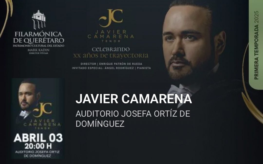 Celebra en Querétaro 20 años de trayectoria artística el tenor Javier Camarena