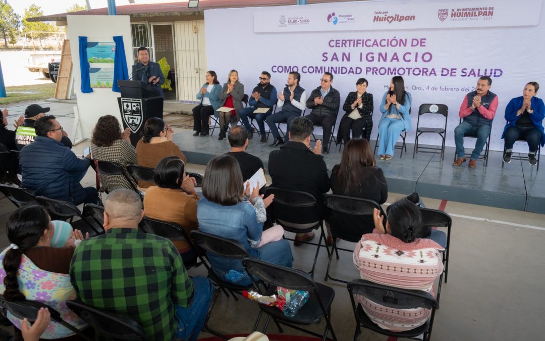 Certifica SESA como Comunidad Promotora de la Salud a San Ignacio