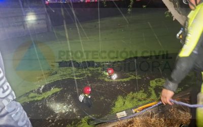 Caen guardias de seguridad a cárcamo en Corregidora; hay un fallecido y uno desaparecido.