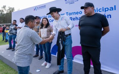 Encabeza Rodrigo Monsalvo inauguración del Tercer Torneo Municipal de Fútbol de Centros de Rehabilitación en El Marqués