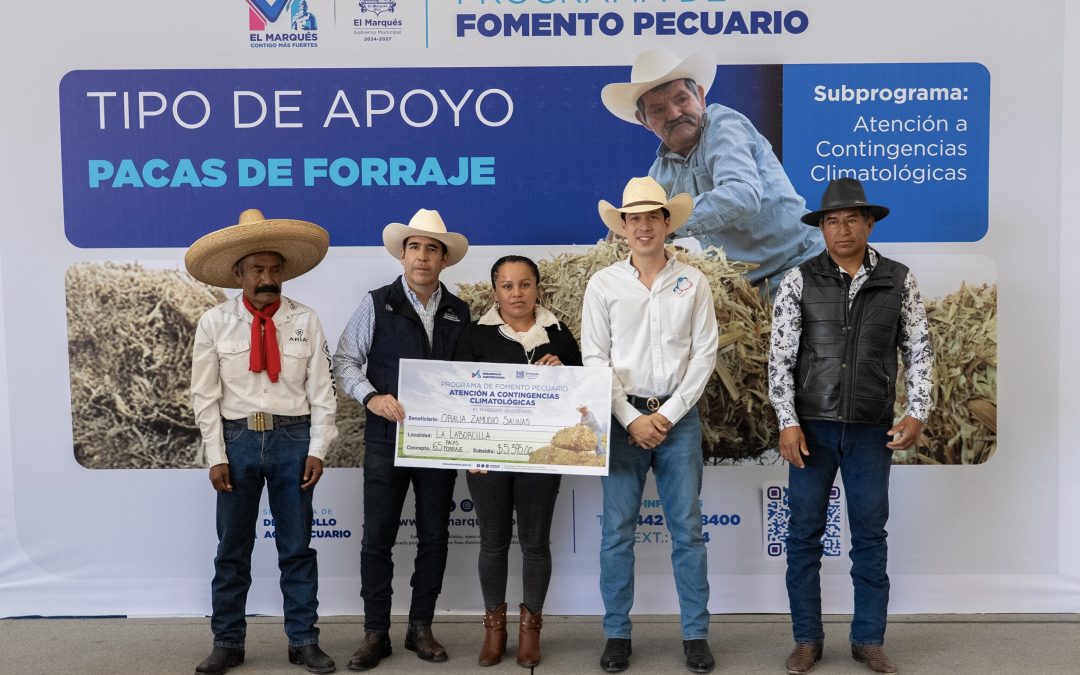 Rodrigo Monsalvo entrega 30 mil pacas de forraje en apoyo a productores pecuarios en El Marqués