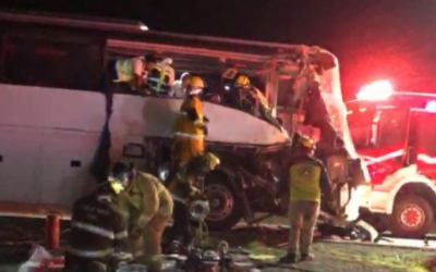 Accidente entre autobús y camión deja dos muertos y al menos 15 lesionados en Tamaulipas